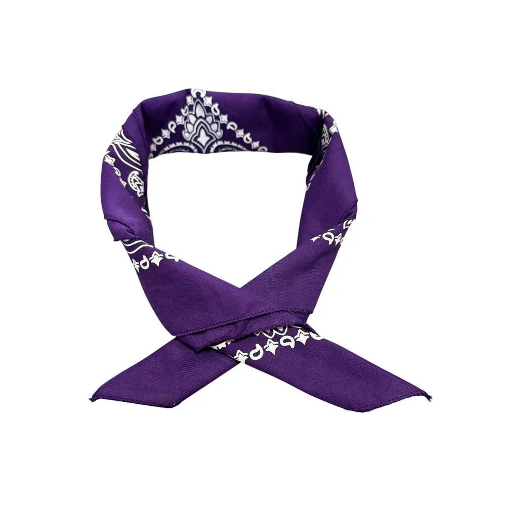 Arsenal Yards Purple Paisley Logo Bandana Square Scarf 21x21